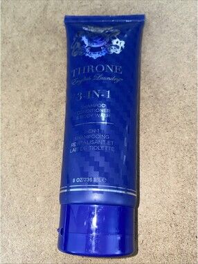 Throne 3 In 1 Shampoo Conditioner & Body Wash 8oz 7 1/2" Big New Sealed